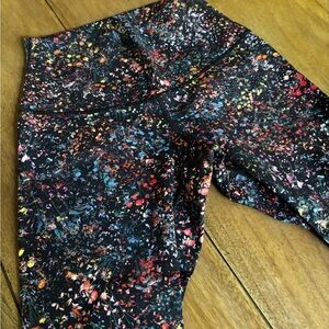 lululemon athletica Black Multicolor Splatter Capris